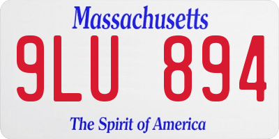 MA license plate 9LU894
