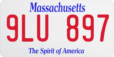 MA license plate 9LU897