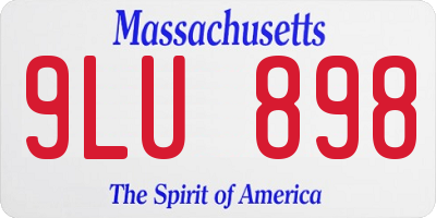 MA license plate 9LU898