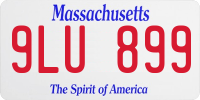 MA license plate 9LU899