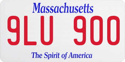 MA license plate 9LU900