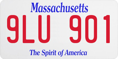 MA license plate 9LU901