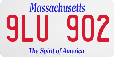 MA license plate 9LU902
