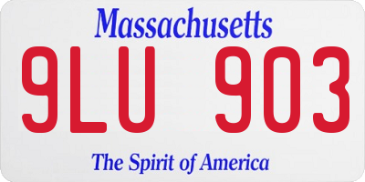 MA license plate 9LU903