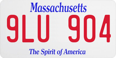 MA license plate 9LU904