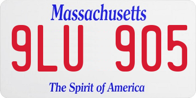 MA license plate 9LU905