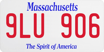 MA license plate 9LU906