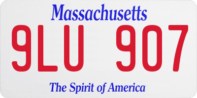 MA license plate 9LU907