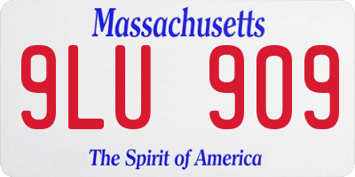MA license plate 9LU909