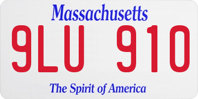 MA license plate 9LU910