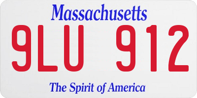 MA license plate 9LU912