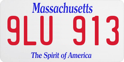 MA license plate 9LU913