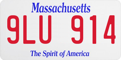 MA license plate 9LU914