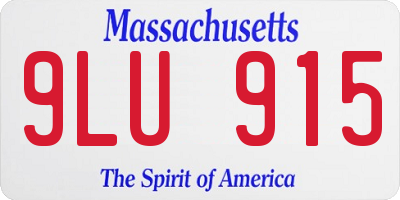 MA license plate 9LU915