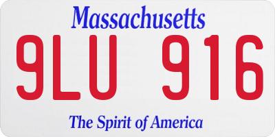 MA license plate 9LU916