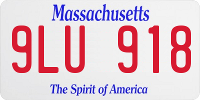MA license plate 9LU918