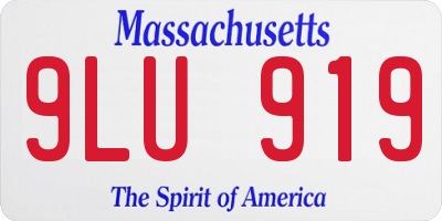 MA license plate 9LU919