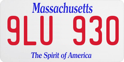 MA license plate 9LU930