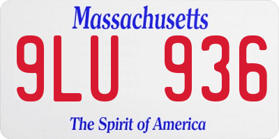 MA license plate 9LU936