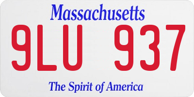 MA license plate 9LU937