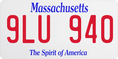 MA license plate 9LU940