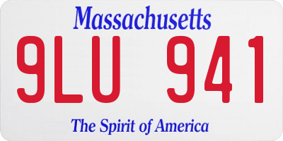 MA license plate 9LU941