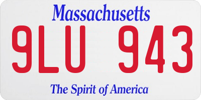 MA license plate 9LU943