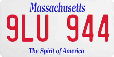 MA license plate 9LU944