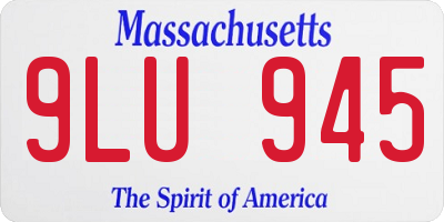 MA license plate 9LU945