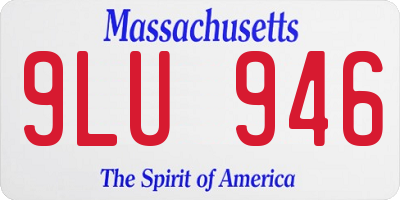 MA license plate 9LU946