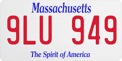 MA license plate 9LU949