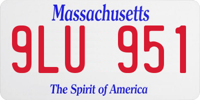 MA license plate 9LU951