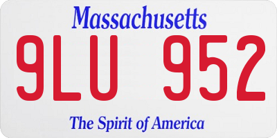 MA license plate 9LU952