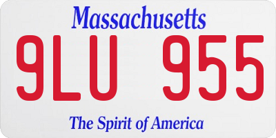 MA license plate 9LU955