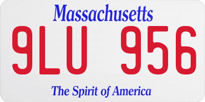 MA license plate 9LU956