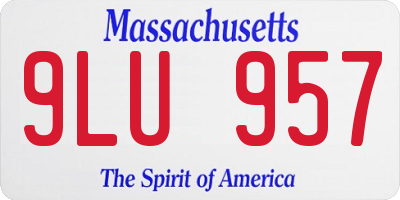 MA license plate 9LU957