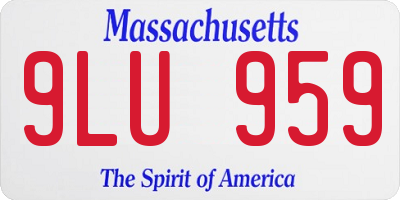 MA license plate 9LU959