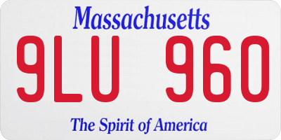 MA license plate 9LU960