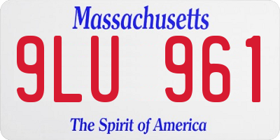 MA license plate 9LU961