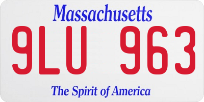 MA license plate 9LU963