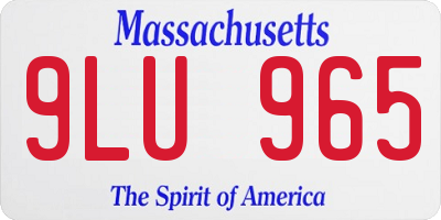 MA license plate 9LU965