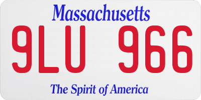 MA license plate 9LU966