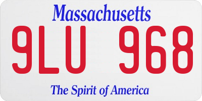 MA license plate 9LU968
