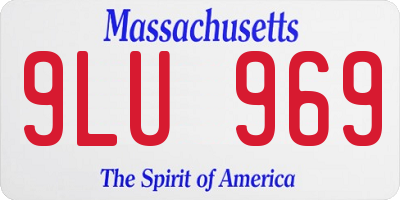 MA license plate 9LU969