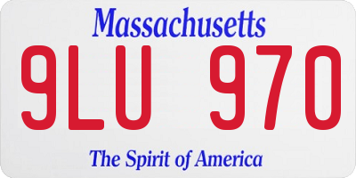 MA license plate 9LU970