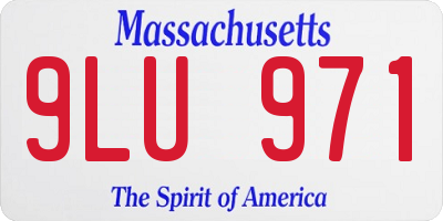 MA license plate 9LU971