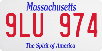 MA license plate 9LU974