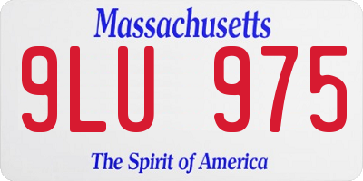 MA license plate 9LU975