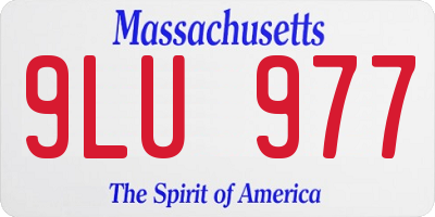 MA license plate 9LU977