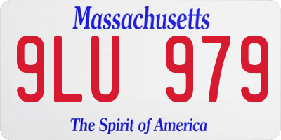 MA license plate 9LU979